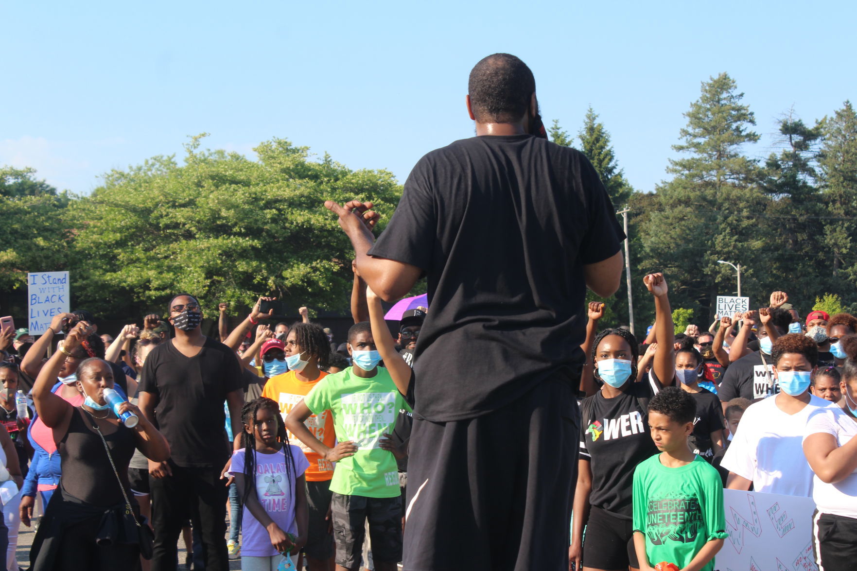 Fists up at Dr. John Bryant Community Center